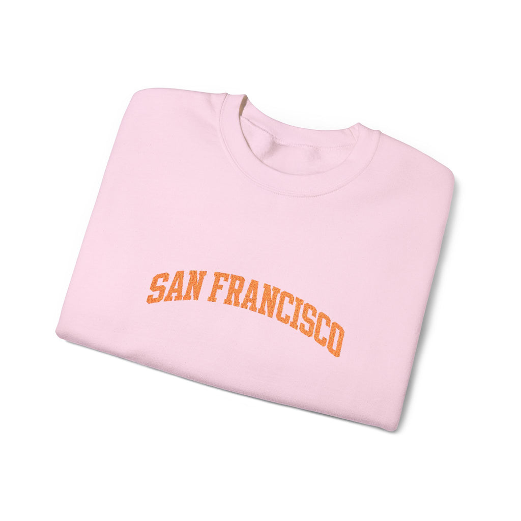 San Francisco Crewneck Sweatshirt — Retro Orange Collegiate Pullover