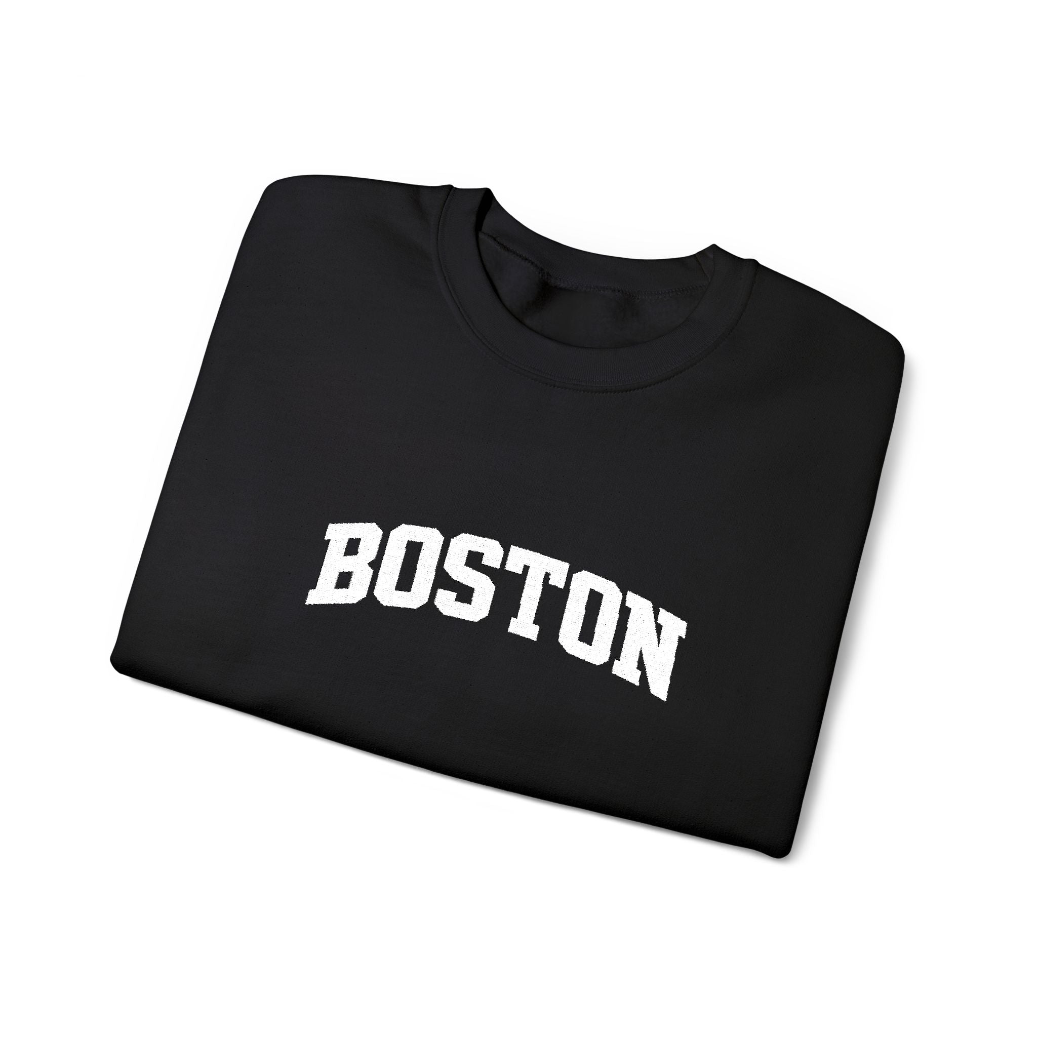 Boston Distressed Crewneck Sweatshirt — Vintage College Pullover