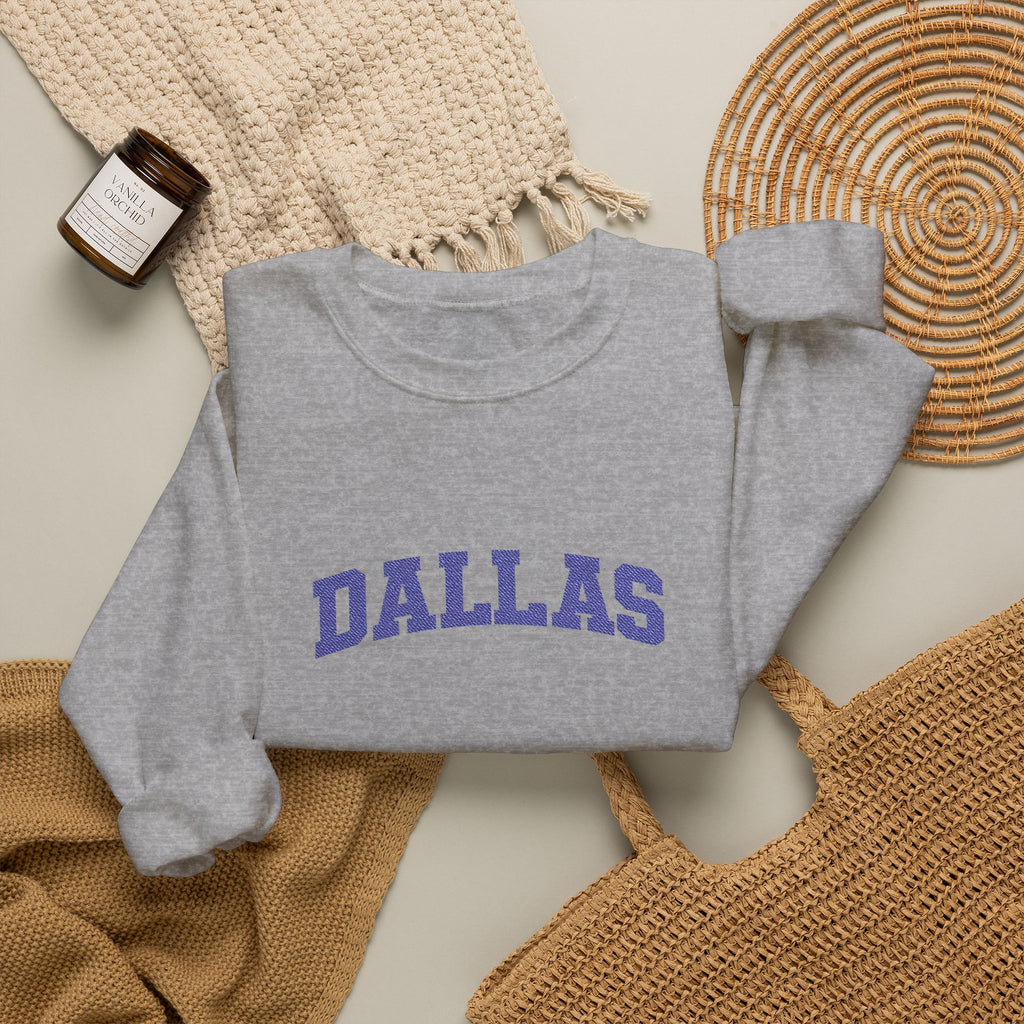 Dallas Retro Crewneck Sweatshirt — Vintage Collegiate Graphic
