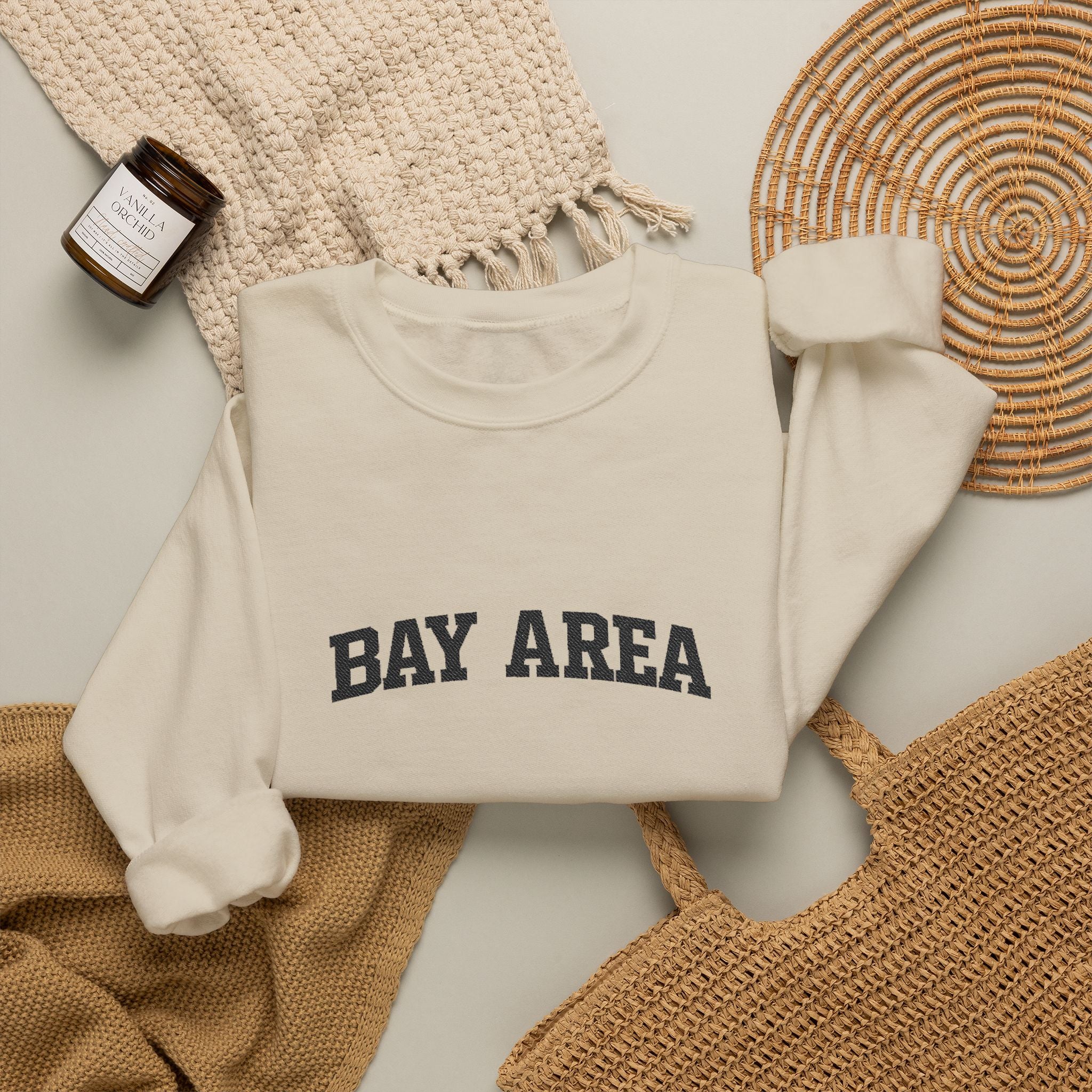 Bay Area Crewneck Sweatshirt - Cozy White Pullover