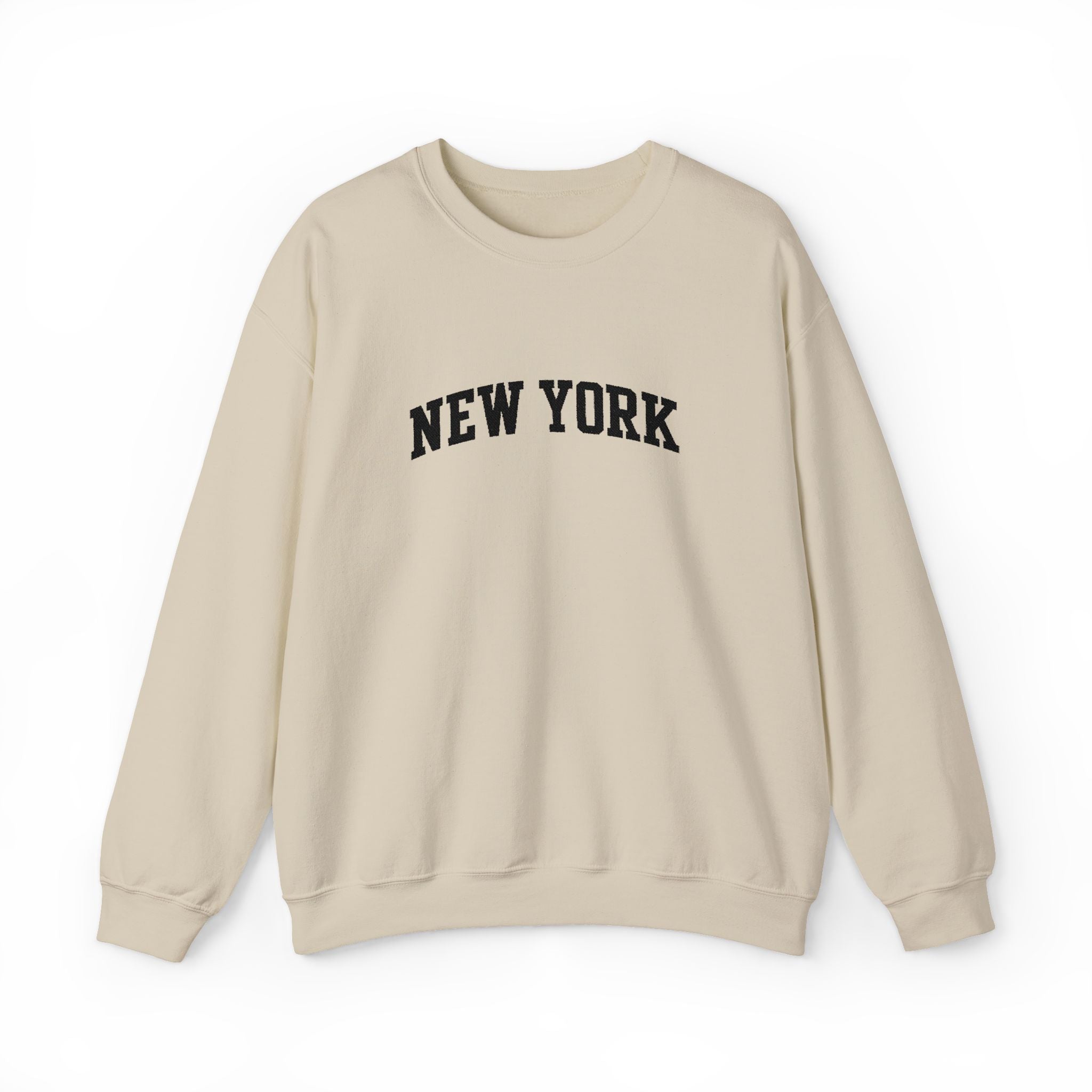 New York Arch Logo Crewneck Sweatshirt — Cozy White City Pullover