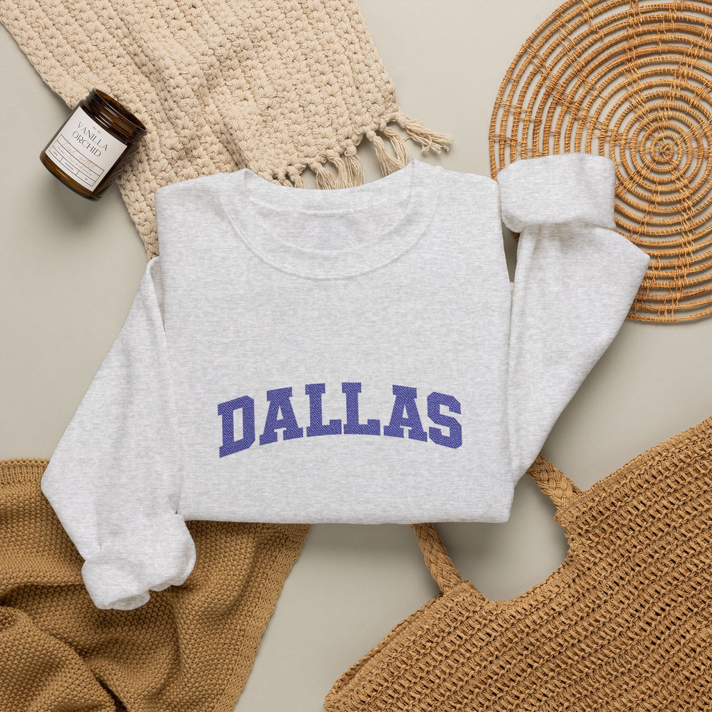 Dallas Retro Crewneck Sweatshirt — Vintage Collegiate Graphic