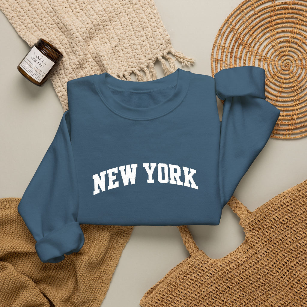 New York Crewneck Sweatshirt — Classic Collegiate City Pullover