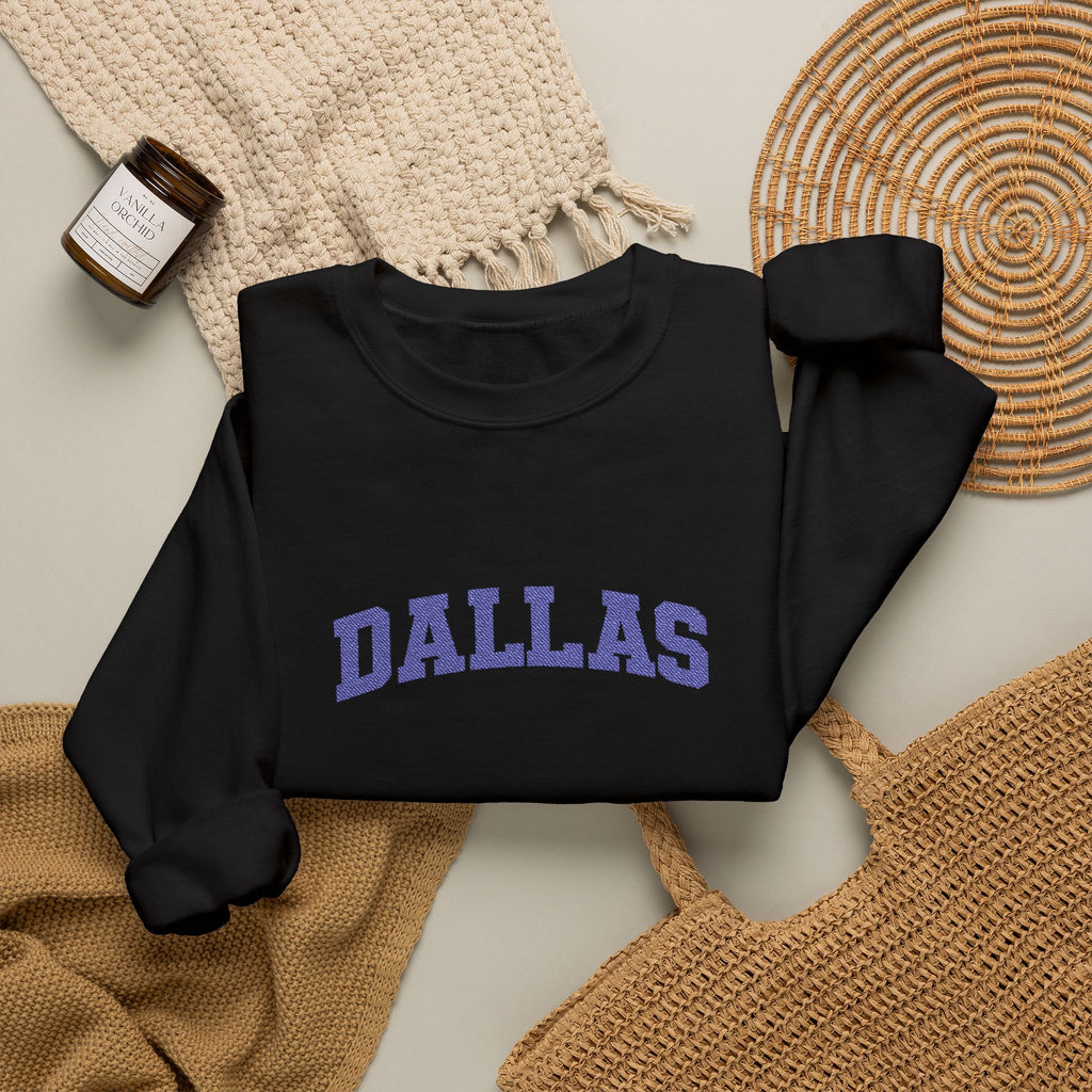 Dallas Retro Crewneck Sweatshirt — Vintage Collegiate Graphic
