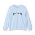 South Beach Crewneck Sweatshirt — Classic White Pullover with 'South Beach' Text