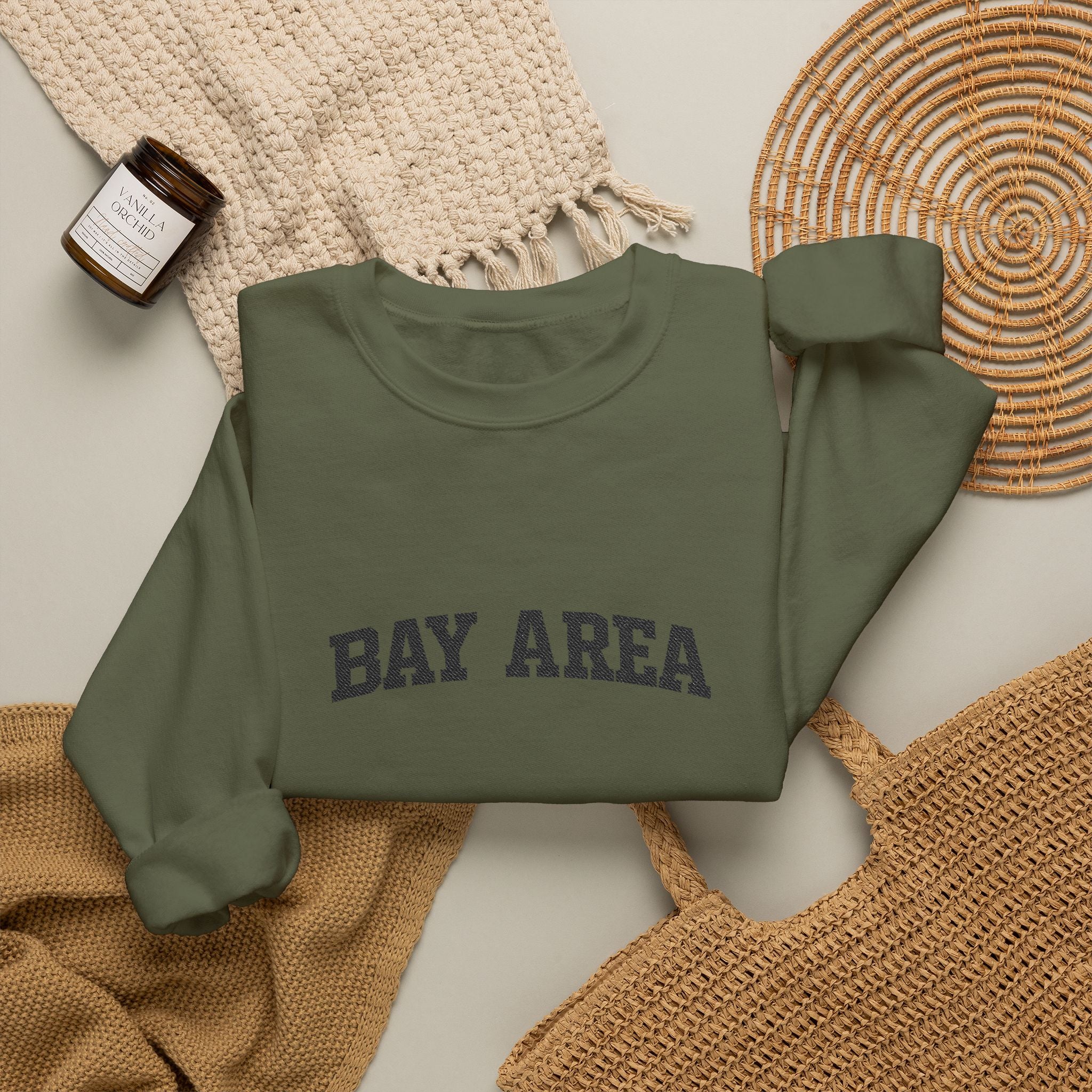 Bay Area Crewneck Sweatshirt - Cozy White Pullover