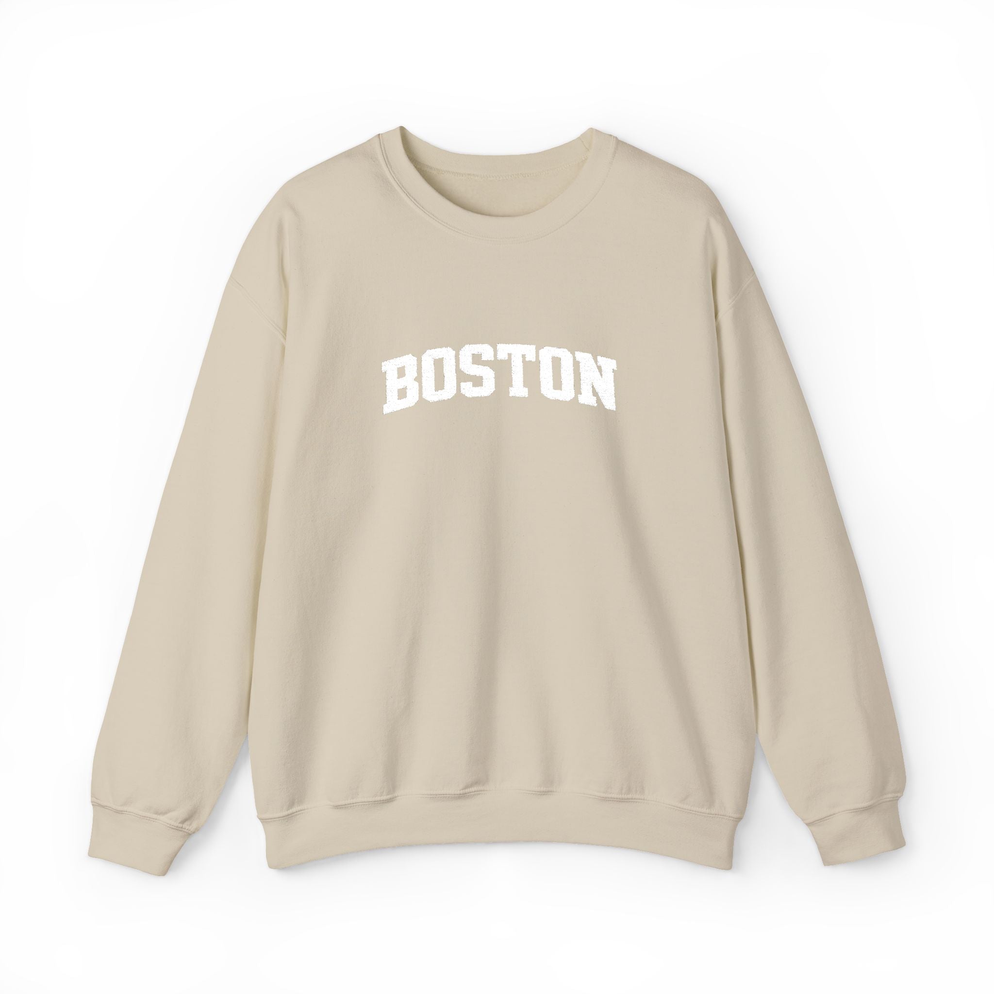 Boston Distressed Crewneck Sweatshirt — Vintage College Pullover