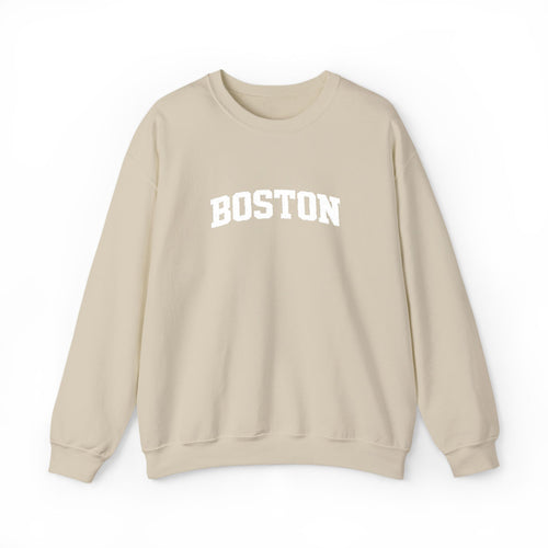Boston Distressed Crewneck Sweatshirt — Vintage College Pullover