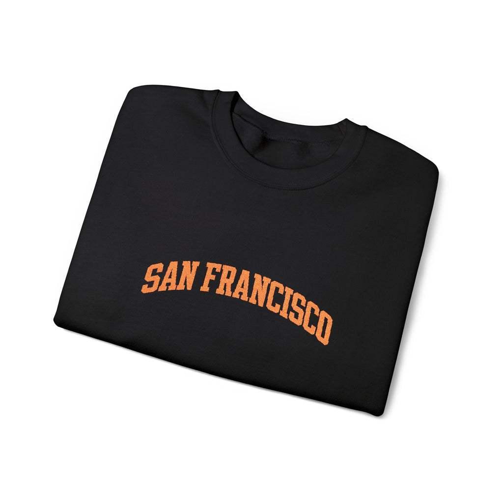 San Francisco Crewneck Sweatshirt — Retro Orange Collegiate Pullover