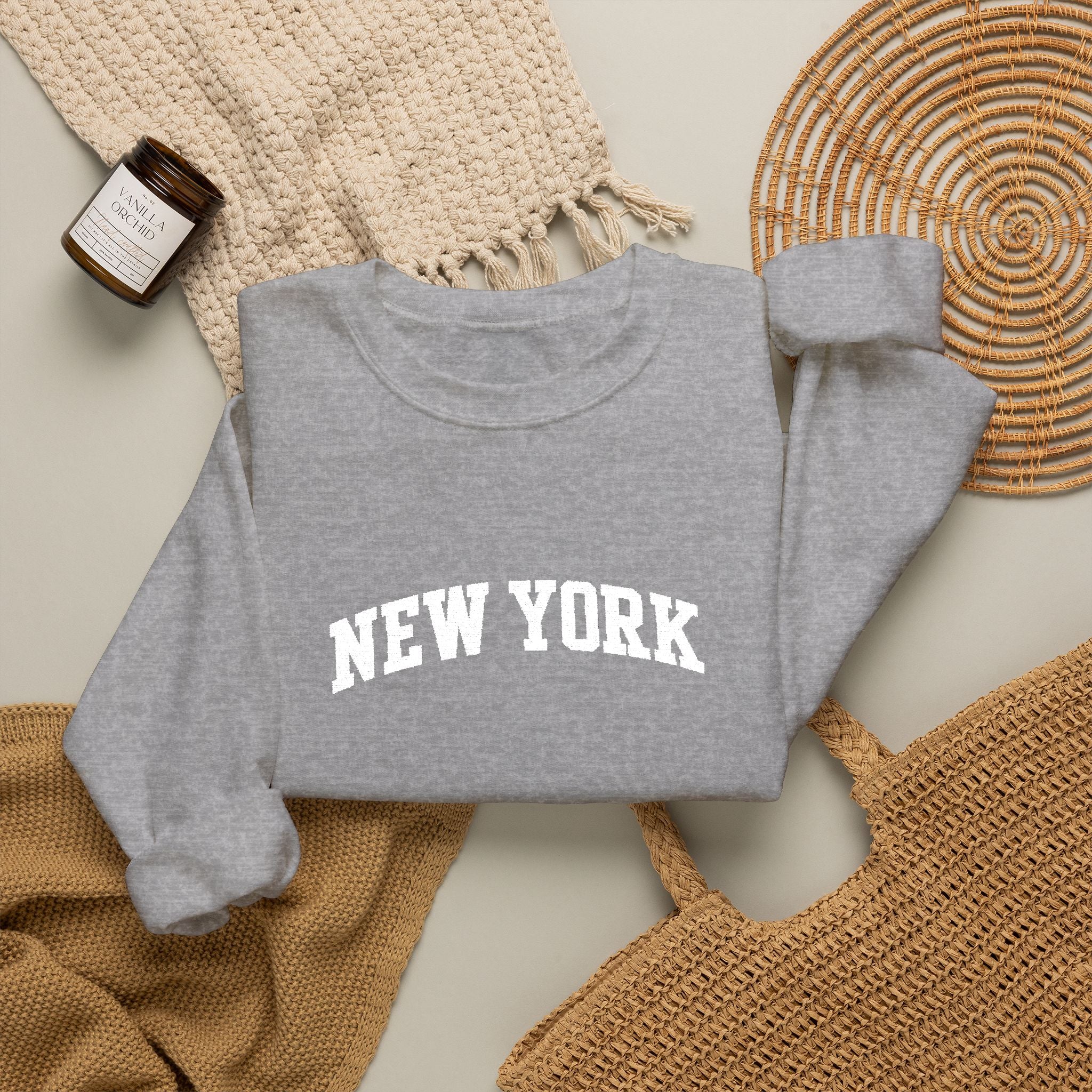 New York Crewneck Sweatshirt — Classic Collegiate City Pullover