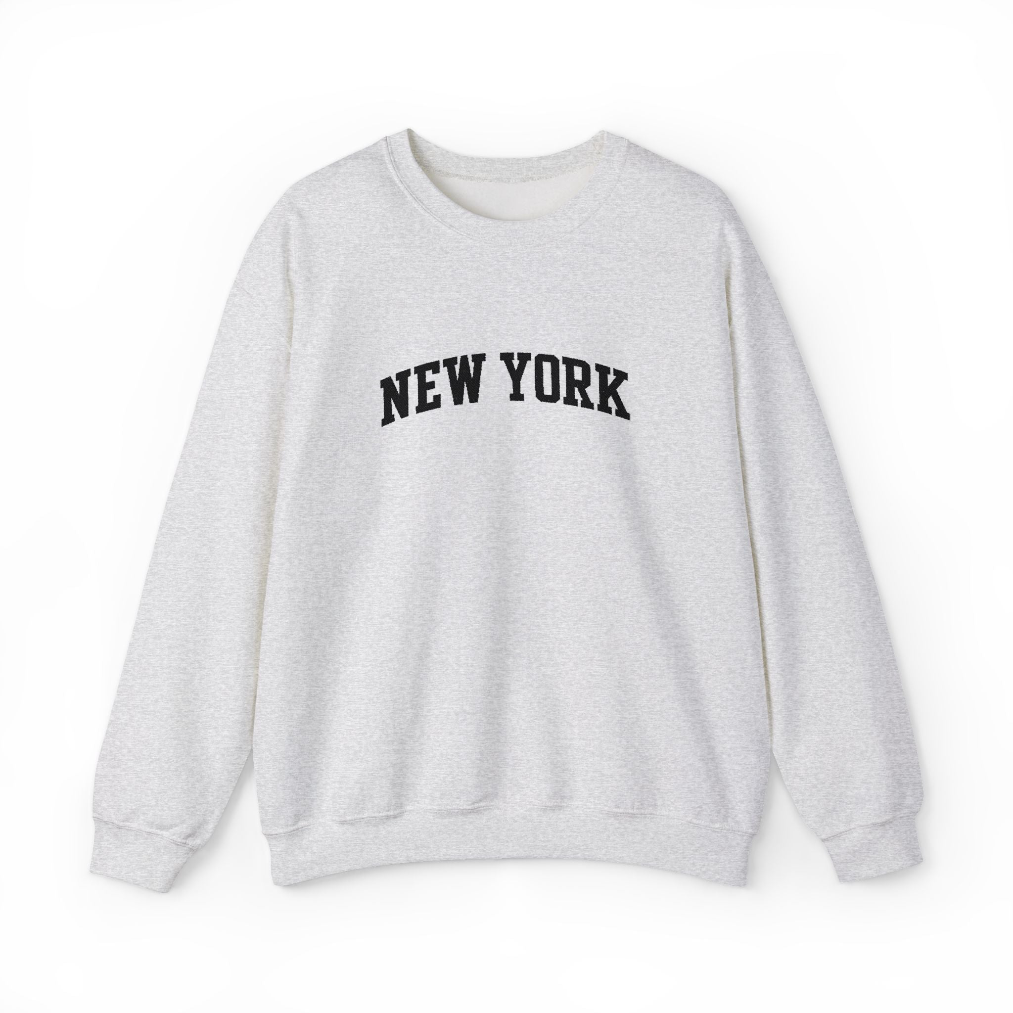 New York Arch Logo Crewneck Sweatshirt — Cozy White City Pullover
