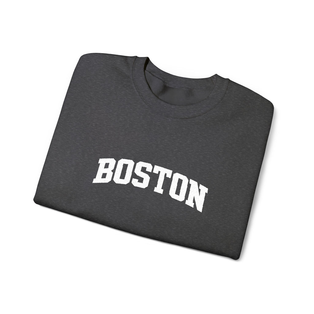 Boston Distressed Crewneck Sweatshirt — Vintage College Pullover
