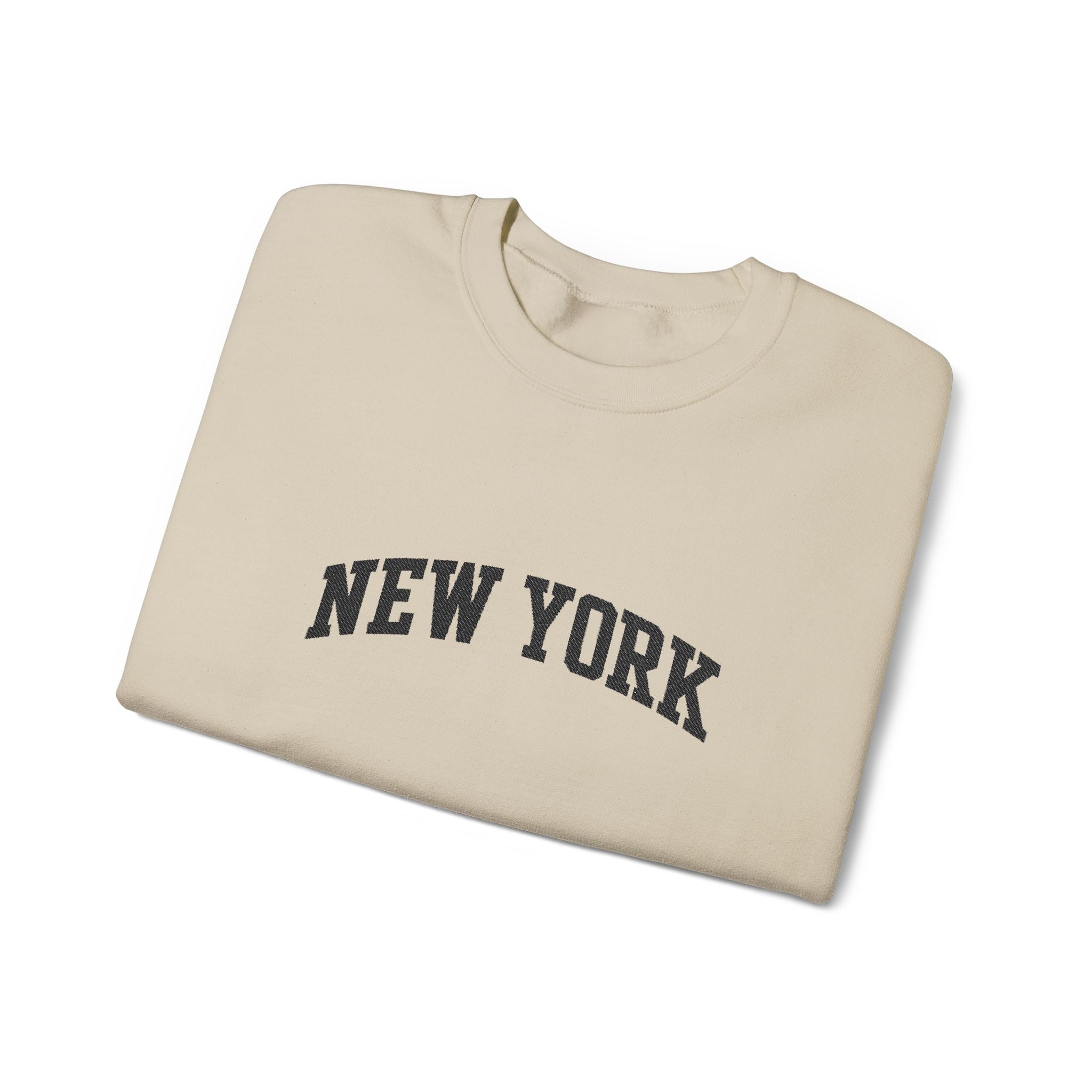 New York Arch Logo Crewneck Sweatshirt — Cozy White City Pullover