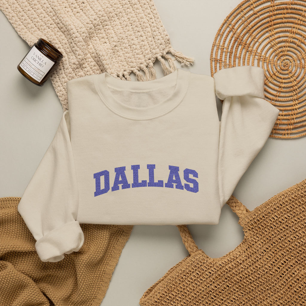 Dallas Retro Crewneck Sweatshirt — Vintage Collegiate Graphic