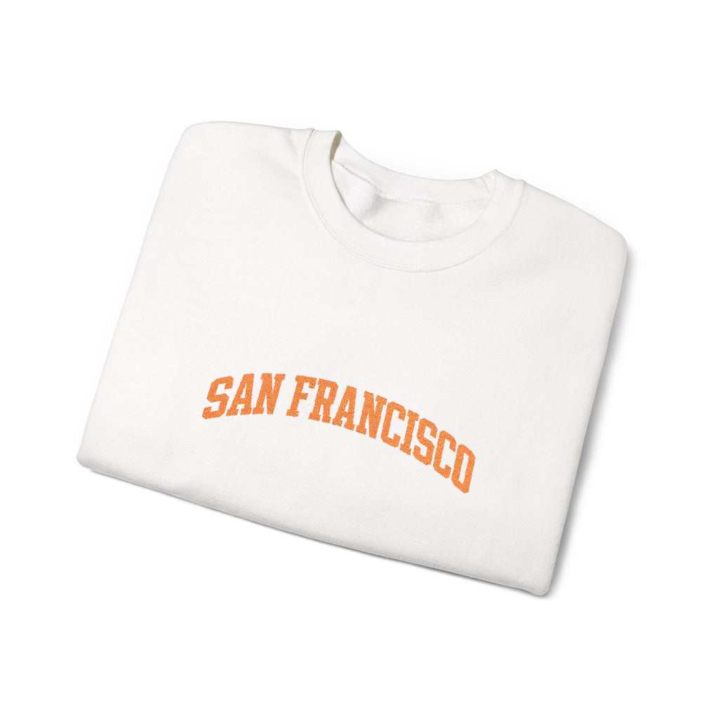 San Francisco Crewneck Sweatshirt — Retro Orange Collegiate Pullover