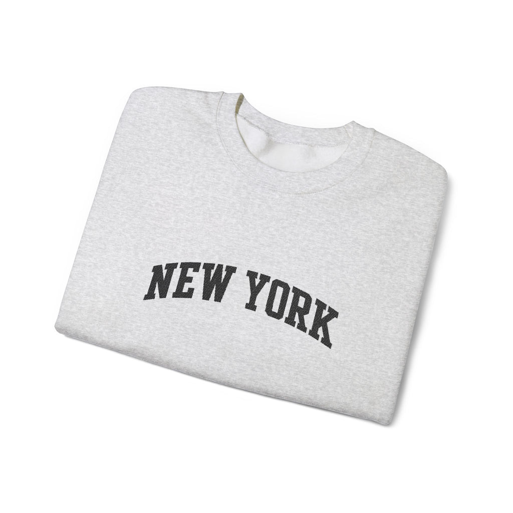 New York Arch Logo Crewneck Sweatshirt — Cozy White City Pullover