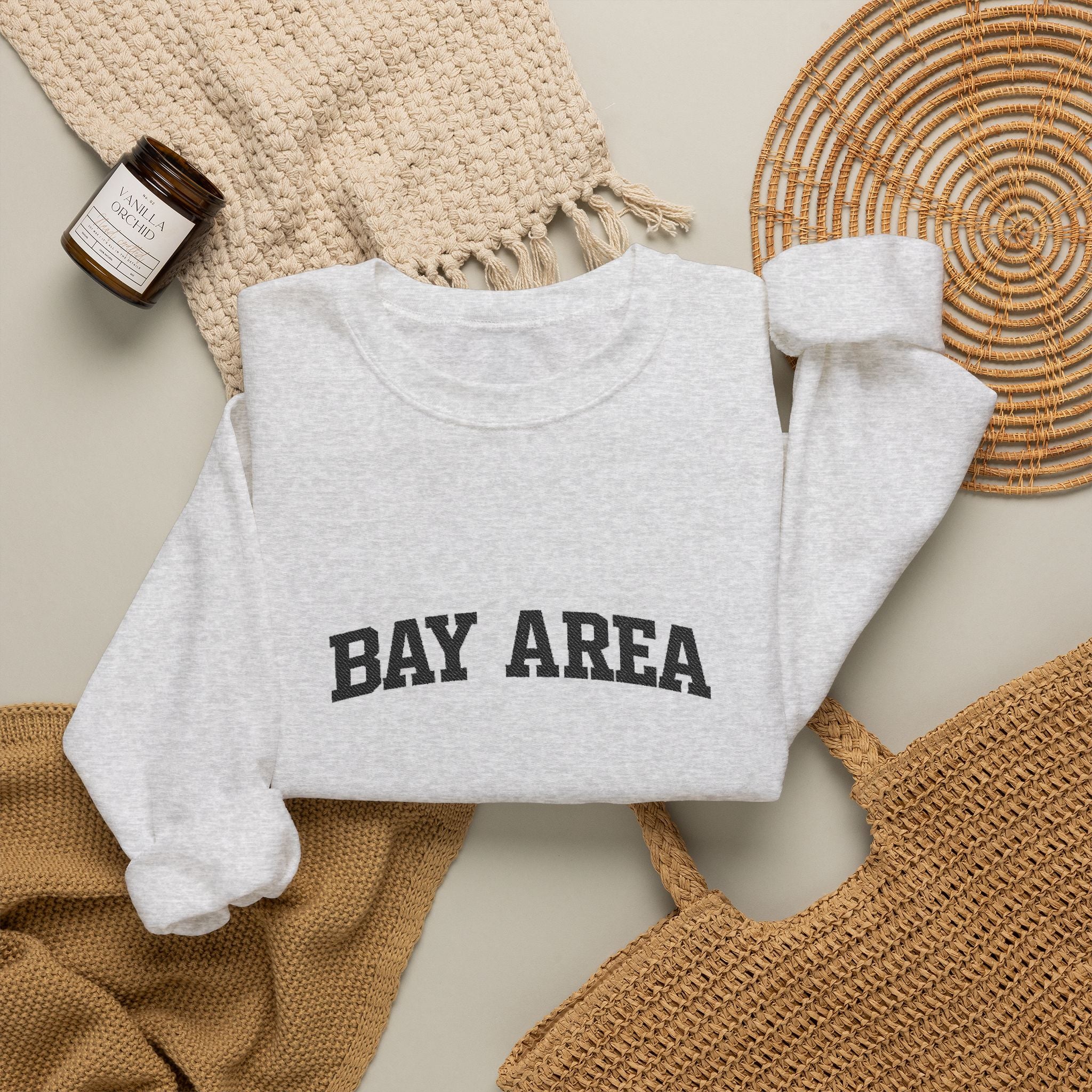 Bay Area Crewneck Sweatshirt - Cozy White Pullover