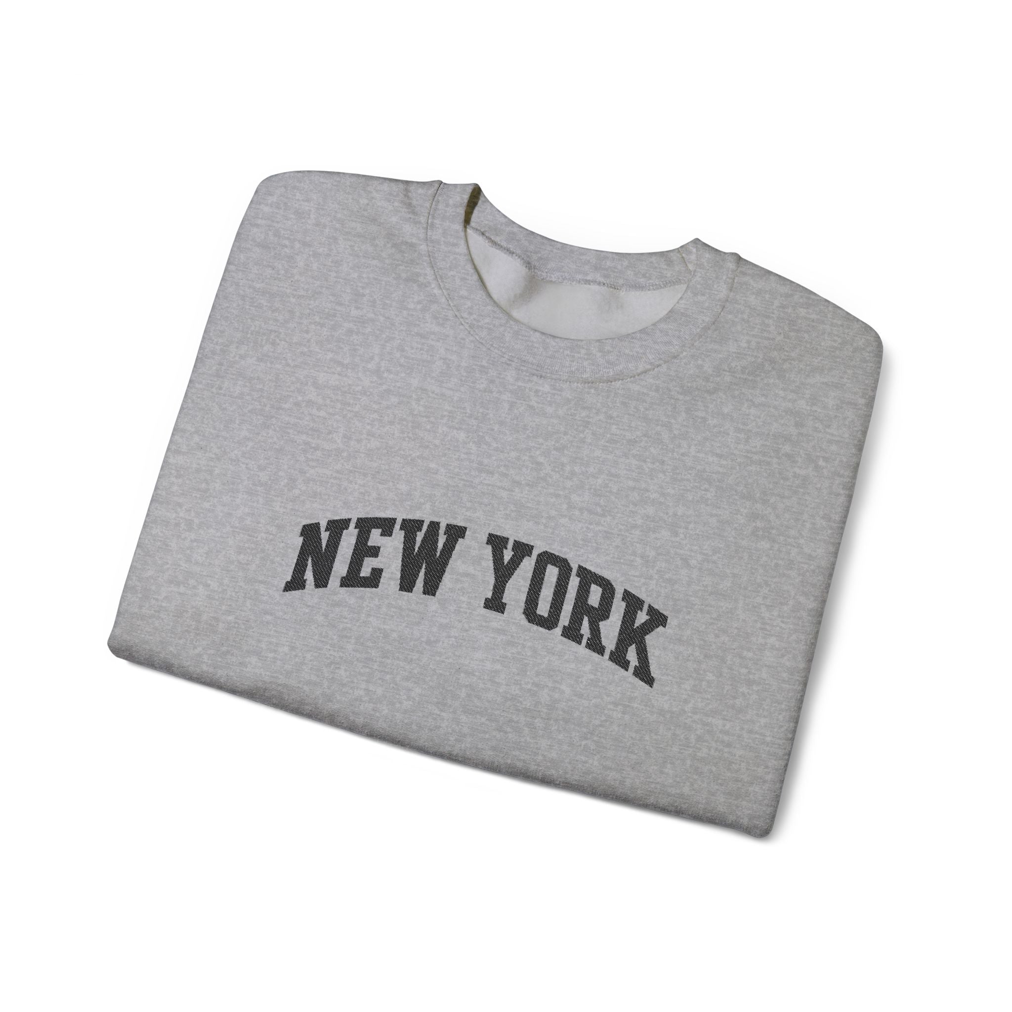 New York Arch Logo Crewneck Sweatshirt — Cozy White City Pullover