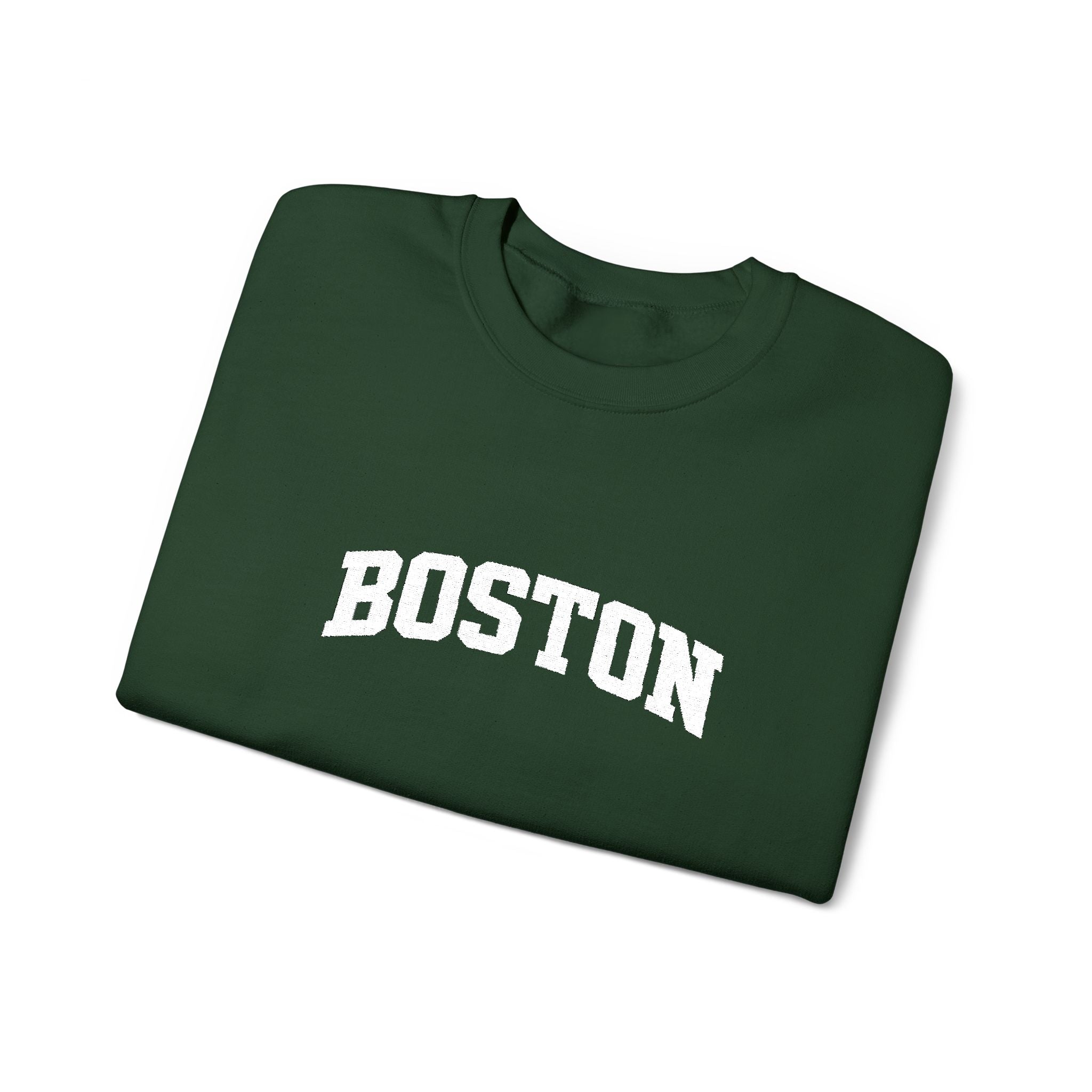 Boston Distressed Crewneck Sweatshirt — Vintage College Pullover